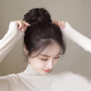 Imagem de Perucas femininas de cabelo encaracolado preto natural, peruca antiderrapante para uso diário, festas e casamentos