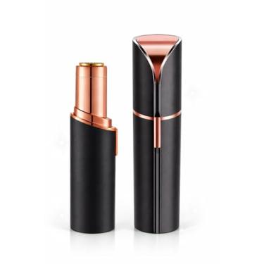 Imagem de Batom Depilador Facial Recarregável com Luz LED e Cabeça Magnética para Remoção de Pelos (Preto)