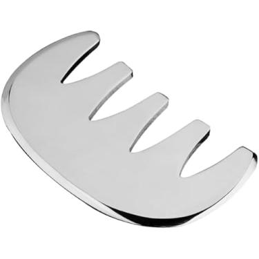 Imagem de SNS SECRET NAILS SYSTEM Pente massageador de couro cabeludo Gua Sha de aço inoxidável para crescimento do cabelo e alívio do estresse | Melhora a circulação sanguínea, reduz a tensão, ferramenta de