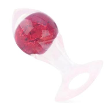 Imagem de Plug Anal Silicone Seta Esfera Vidro Interno Médio 9,6cm Brinquedo Erótico Estimulador Anal PL147M (VERMELHO)