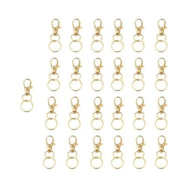 Imagem de 50PCS Ganchos De Chaveiro De Metal Com Argola Giratória Para Confecção