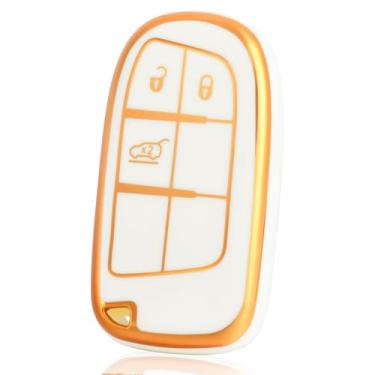 Imagem de Capa de chave de controle remoto de TPU compatível com Jeep Compass/Cherokee/Wrangler/Commander/Dodge Journey/Ram/Fiat, acessórios para chaves de carro
