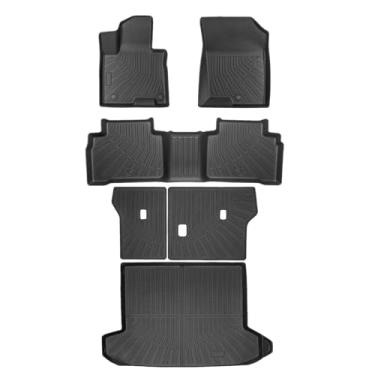 Imagem de Priprilod 6 peças de tapetes TPE e forros de carga para porta-malas, adequado para Hyundai Tucson 2022 2023 2024 2025, conjunto completo de acessórios de interior de carro dianteiro e 2ª fileira