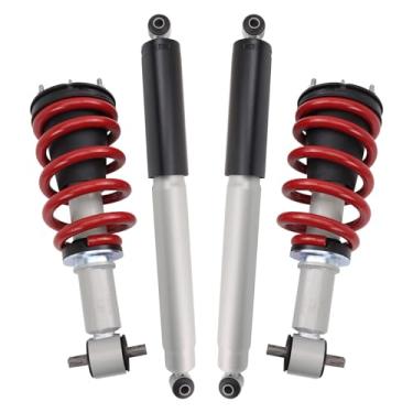 Imagem de TRQ Kit completo de montagem de choque e amortecedor de desempenho dianteiro e traseiro compatível com Chevrolet Silverado 1500 2019 Silverado 1500 2019 LD GMC Sierra 1500 Sierra 1500 Limited