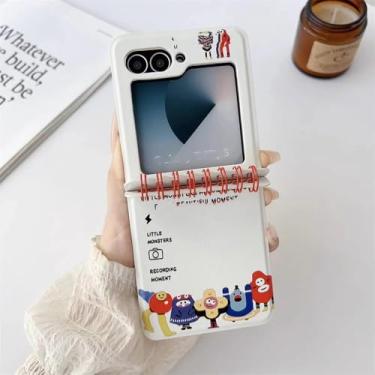 Imagem de Capa para celular estilo Galaxy Z Flip 6/5/4/3 para Motorola Razr 60 50 Ultra Razr 40 Ultra, branca, da Many Monster, para Galaxy Z Flip 3.
