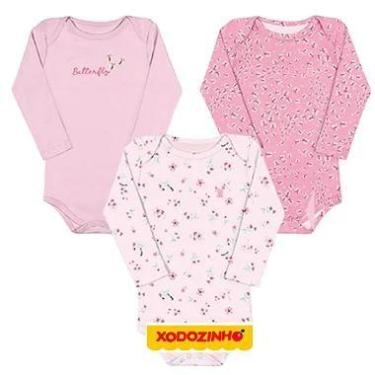 Imagem de Body kiko baby - kit com 3 unidades de algodão, Feminino, M