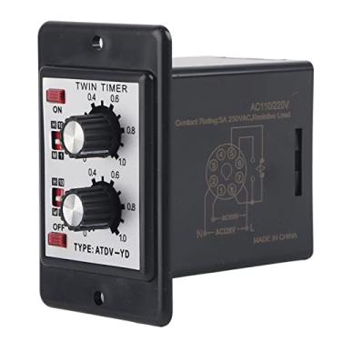 Imagem de Botão de controle do relé do interruptor de tempo Twin Timer Relay On Off Timer Relay Instrumento de ajuste multifuncional para eletrodomésticos e equipamentos industriais AC110V