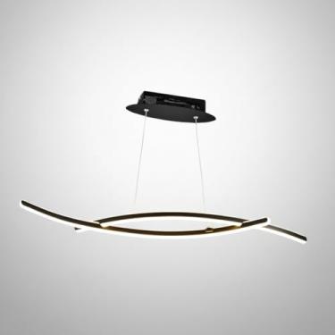 Imagem de Pendente LED Bows Dimerizável 50W, Preto Moderno, Bivolt, Iluminação Suspensa para Sala de Jantar e Estar