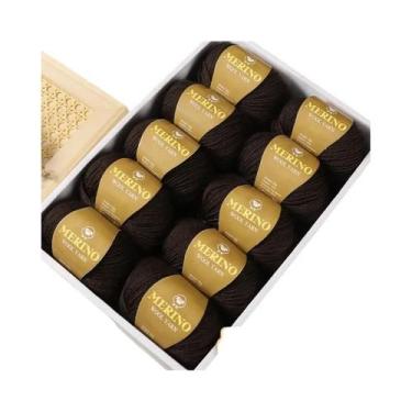 Imagem de Fio De Lã De Alpaca 500g 10 Meadas Médio-Fino 212 Para Tricô De Suéter