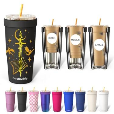 Imagem de Frost Buddy Togo Buddy Copo de café de aço inoxidável isolado a vácuo de 850 g – Copos de café gelado, manga de café gelado, caneca de viagem, copo térmico para bebidas quentes e frias, copo Dunkin