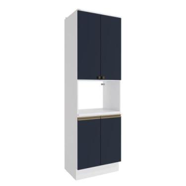 Imagem de Kit Forno Celeste Kappesberg 100% MDF 4 Portas Branco/Azul 70cm