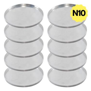 Imagem de Mini Forma De Pizza 10 Cm Jogo 10 Peças Aluminio Resistente - Mania de