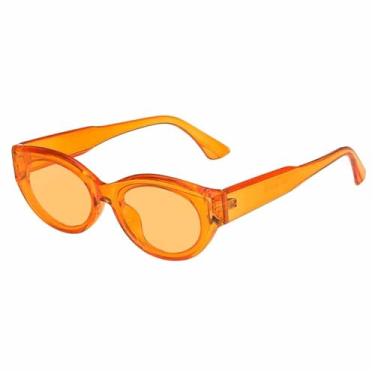 Imagem de Óculos de Sol Masculinos Candy Colors Candy Frame Little Cat Eye com Proteção UV400 para Esportes ao Ar Livre, Corrida e Ciclismo, Amarelo