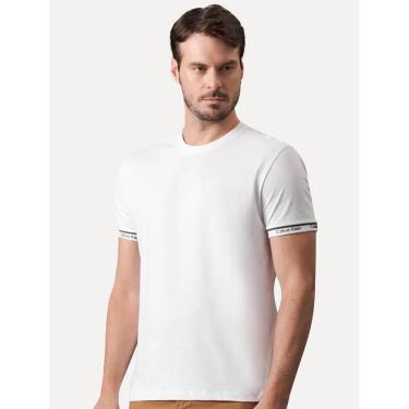 Imagem de Camiseta Calvin Klein Masculina Punho Logo Branca-Masculino