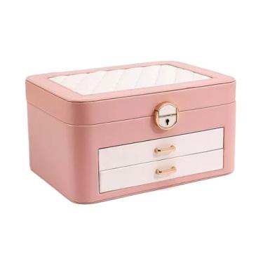 Imagem de Caixa organizadora de joias - Armazenamento elegante para colares, anéis, pulseiras, brincos e relógios - Solução de armazenamento de joias compacta e elegante para pequenos espaços - Design adequado