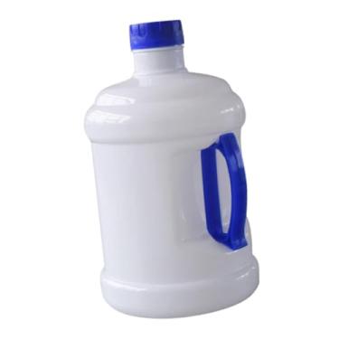 Imagem de menolana Garrafa de água reutilizável, versátil, 3L, em PET, com alça, fácil de segurar, com tampa, cantil/balde de água para cerimônias, carro e cozinha, Branco Leitoso Azul