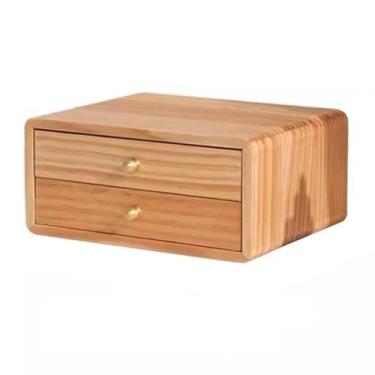 Imagem de Caixa de joias de madeira vintage - Organizador multifuncional com grandes gavetas de armazenamento e forro de veludo macio para brincos, anéis, colares, pulseiras - Presente elegante para mulheres