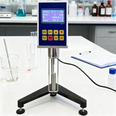 Imagem de Viscosímetro rotativo digital de alta precisão com sensor de temperatura, medidor de viscosidade de laboratório (10-6.000.000 mPa·s) ± 3% de precisão para tintas, revestimentos, adesivos, graxas
