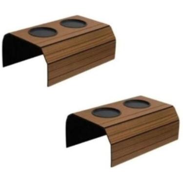 Imagem de Kit 2 Esteiras de Suporte para Sofá - Porta-Copos e Apoio de Braço, Ideal para Salas, Estarés e Espaços de Convivência Doméstica (mogno)