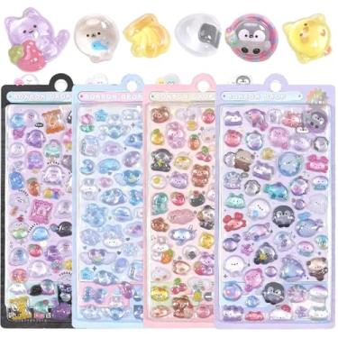 Imagem de 3D Puffy Stickers, 4 Sheets 200 Plus Resin Decorative Stickers for Adults for Phone Cases Laptops Scrapbooking Crafts Gifts Reusable Creative and Fun Add Style to Your Projects