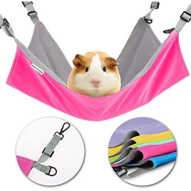 Imagem de Rede de pendurar para animais pequenos da Guiné-Pig da Homeyea, rede de gaiola para animais de estimação para gatos furões, ratos, chinchilas, hamster, cavidade, Degu Gerbil, brinquedo divertido para atividades aconchegantes (tamanho Guiné-porco)