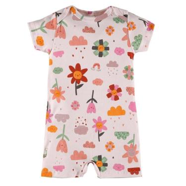 Imagem de Macacão Manga Curta Bebê Menina Estampa Flores Up Baby-Feminino