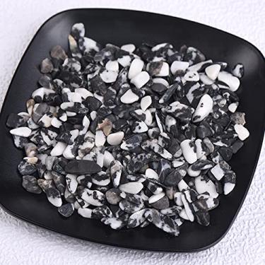 Imagem de 50/100 g Pedras Naturais Cascalho Cristais Chip Quartzo Minerais Ágatas Tumbled Agates Decoração de Aquário Casa, 100 g (Cor: Pedra Zebra, Tamanho: 50g)