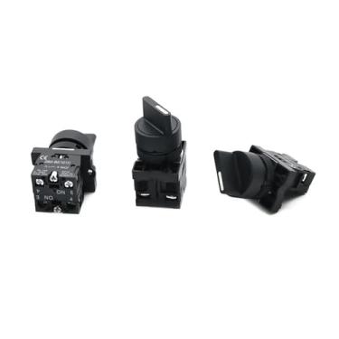 Imagem de XB2-ED21 XB2-ED25 XB2-ED33 XB2-ED53 2 3 Posições 1NO1NC 1NO 2NO Seletor Momentâneo de Bloqueio Automático Interruptor de Botão Rotativo (XB2-ED33)