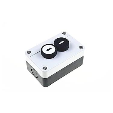 Imagem de Com símbolo de flecha, interruptor de botão à prova d'água com autovedação, parada de emergência, caixa de controle de mão industrial. (Cor: Caixa -5)