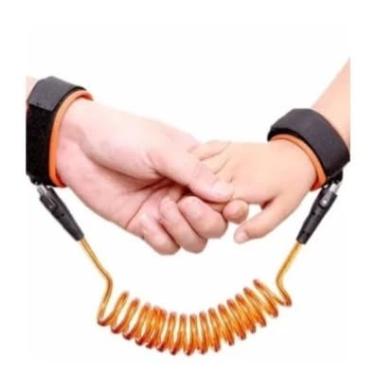 Imagem de Kit 2 Pulseira Anti-Perda Para Bebês Com Trava De Chave, Trela Crianças Em Viagem, Cinto De Mola De Segurança Pequenas