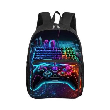 Imagem de Mochila Com Padrão De GamePad Em 3D Para Meninos E Meninas, Bolsa Esco
