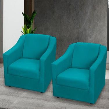 Imagem de Kit 2 Poltronas Decorativa Para Sala Recepção Manicure Barbearia Salão