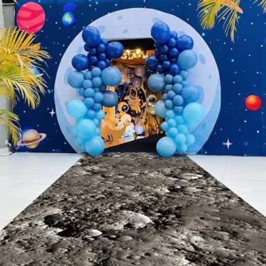 Imagem de Lyrow Tapete de lua 60 cm x 300 cm, tapete com tema lunar, antiderrapante, material de festa, ideal para meninos, meninas, sala de jogos, quarto, estudo, outras áreas, tapete decorativo