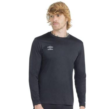 Imagem de Camisa Térmica Umbro ML Basic UV50+ Masculina - Preto 2GG-Masculino