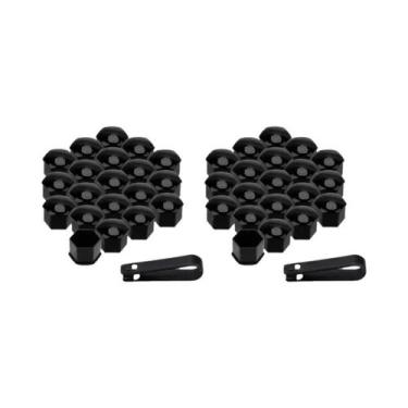 Imagem de Capas De Plástico Pretas Para Porcas De Roda De Carro 17 19 21mm, Prot