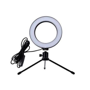 Imagem de Ring Light Iluminador 6 Polegadas 16Cm Usb Led Tripé Mesa