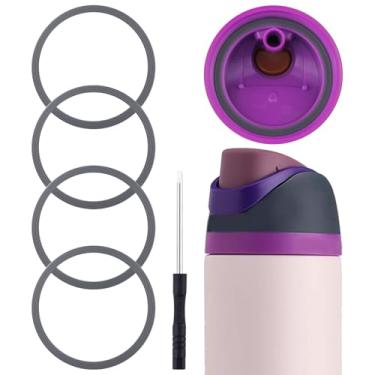 Imagem de ZONBBEE 4 peças de substituição de junta de garrafa de água para Owala FreeSip16/19/24/32/1,134 g, vedação de tampa de silicone, anel de vedação, peças de acessórios de substituição compatíveis com