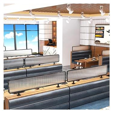 Imagem de Divisória de mesa de cerca baixa semi-privacidade Ironwork - Divisórias decorativas listradas elevadas para restaurantes e áreas de jantar, grade elegante para maior privacidade do espaço