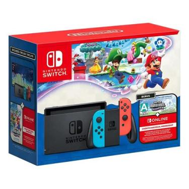 Imagem de Bundle Nintendo Switch + Super Mario Bros. Wonder + 3mo NSO, Preto