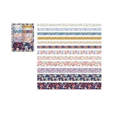 Imagem de Conjunto De Fita Washi Floral Vintage Com 12 Rolos, Fita Decorativa Co