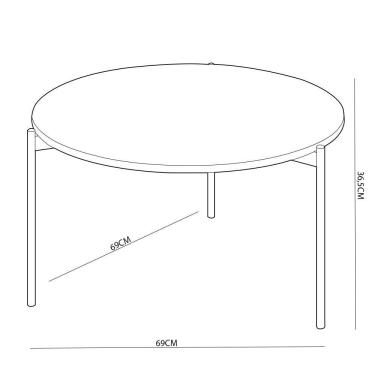 Imagem de Mesa De Centro Decorativa Industrial Ellie D05 Quartzo