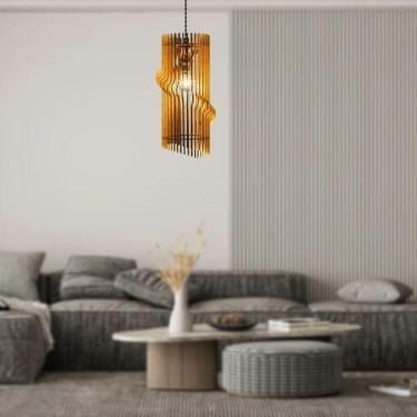 Imagem de Luminária Teto Tipo Pendente Atenas Mdf Completa Mdf Cru