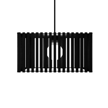 Imagem de Luminária Pendente Barcelona Modelo Ripado Preta