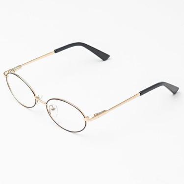 Imagem de Armação Óculos Grau Metal Feminina Oval, Lily Óculos Sunrise, Dourado 