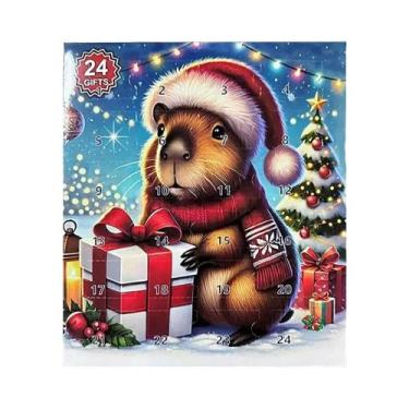 Imagem de Calendário De Contagem Regressiva De Natal Com Capivara 3D Fofa, Bonec