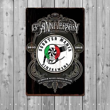 Imagem de Decoração de parede Pintura em ferro Vintage Motorcycle Scooter Mania