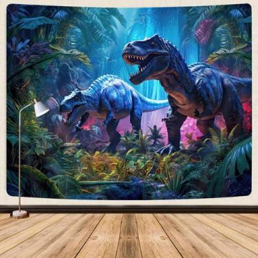 Imagem de Tapiz de Pared GOAOK Dinosaurio 100x70 cm Decoración para Cuarto de Ni