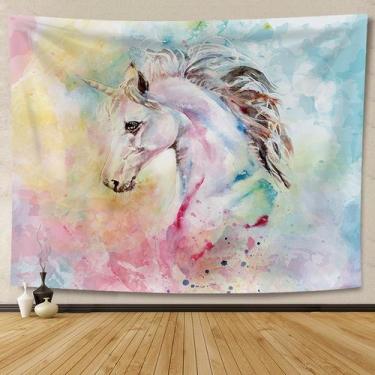 Imagem de Tapeçaria Horse Wall Microfabric Fiber 100x70cm para quarto - yiweisai