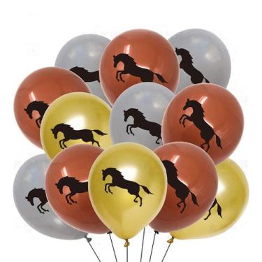 Imagem de Kit de balões de festa, marrom, amarelo, branco, látex de 12 polegadas