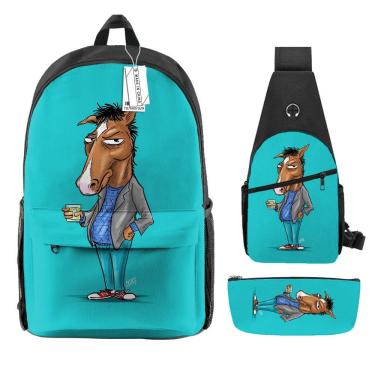 Imagem de Conjunto de mochilas BoJacks Horsemans Anime School 3 unidades/lote
